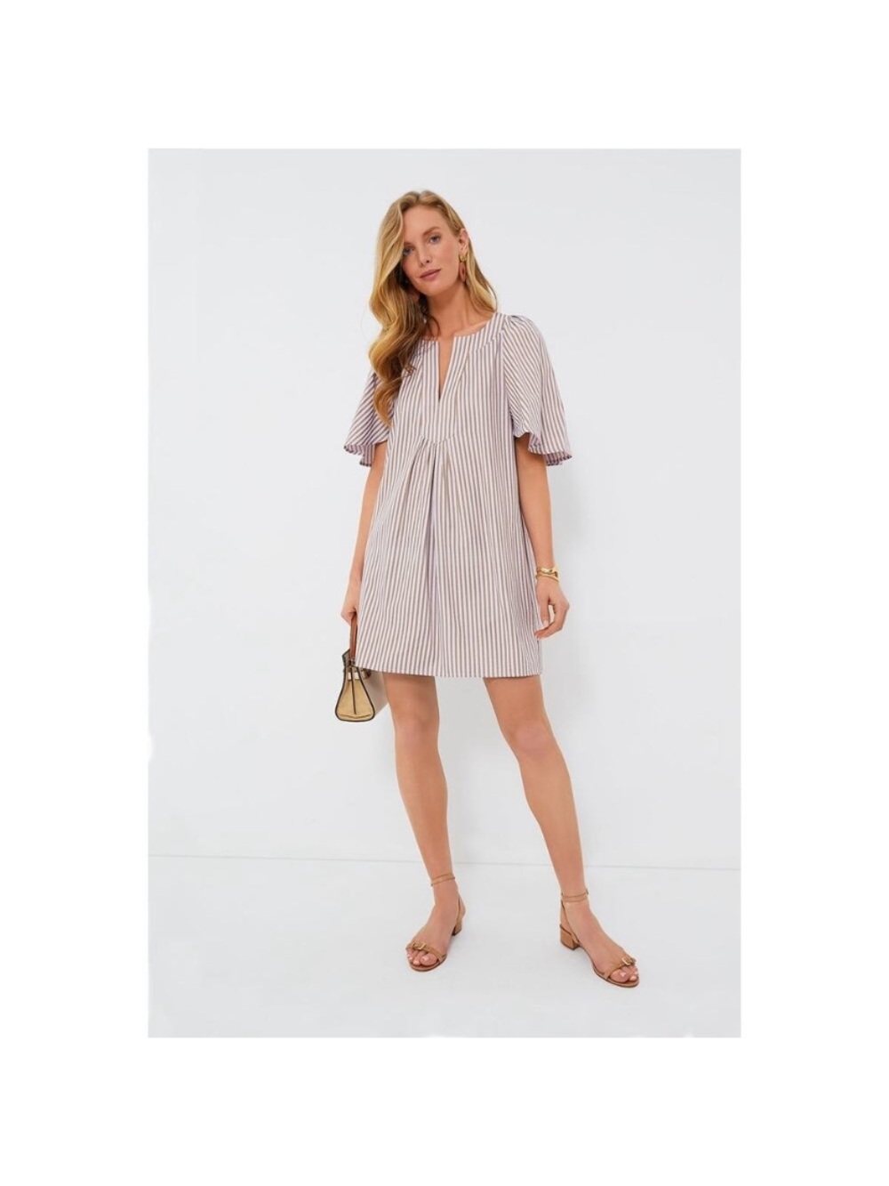 POMANDER PLACE TUCKERNUCK The Finley Flutter Sleeve Seersucker Dress Small NWT